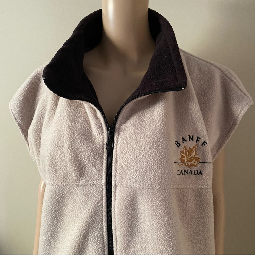 Vintage Sky to Sea Banff Canada fleece embroidered Vest jacket, men’s XXL